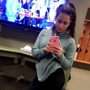 The North Face quarter zip jacket in Sage color